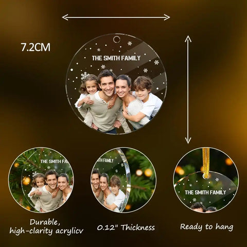 Christmas Custom Photo Family Acrylic Ornament