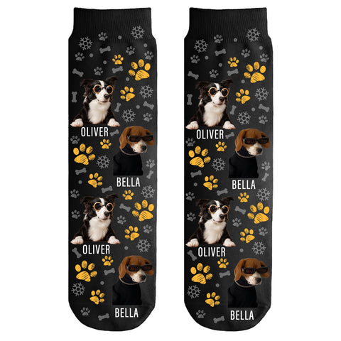 Personalized Christmas Socks with Pet Photo and Name
