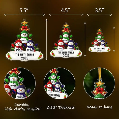 Personalized Snowman Family Acrylic Christmas Gift
