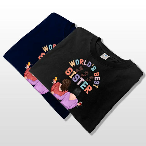 avec ta meilleure sœur, T-shirt personnalisé en coton premium, sweat à capuche, sweat-shirt - Cadeau pour amis 