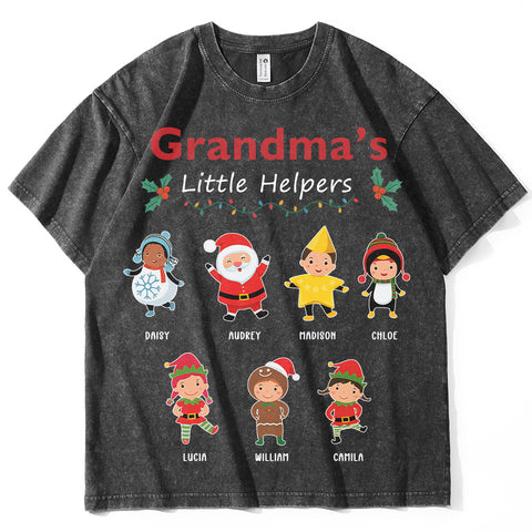 Vintage Christmas shirts - Grandma or Mom's Little Helper with names and characters