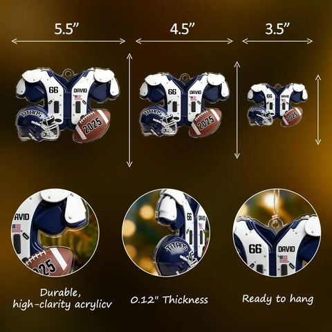 Custom Name Football American Christmas Personalized Acrylic Ornament