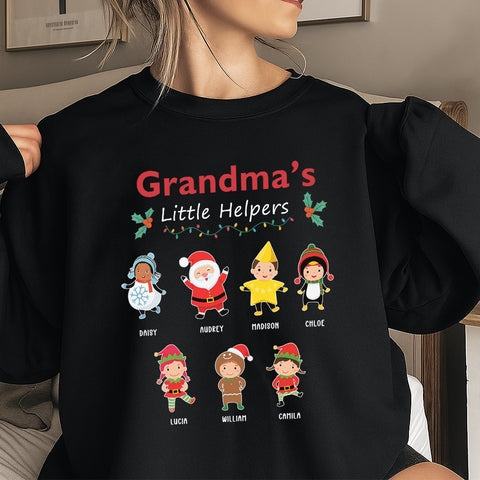 Personalised Grandma's Little Christmas Helper T-shirt, hoodie, sweatshirt - the perfect gift for Mom or Grandma