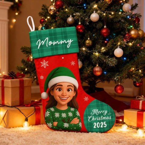 Personalized Photo Christmas Stockings - Christmas Gifts for Mom, Dad, Siblings, Kids