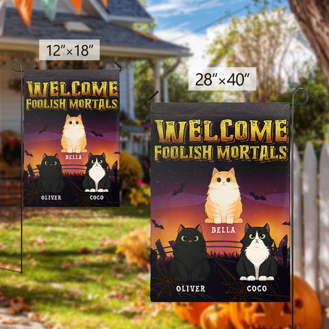 Custom Halloween Cat Flag – Personalized Pet Name Banner