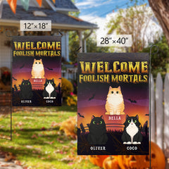 Custom Halloween Cat Flag – Personalized Pet Name Banner
