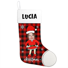 Personalize your family's Christmas stockings—upload photos and edit names