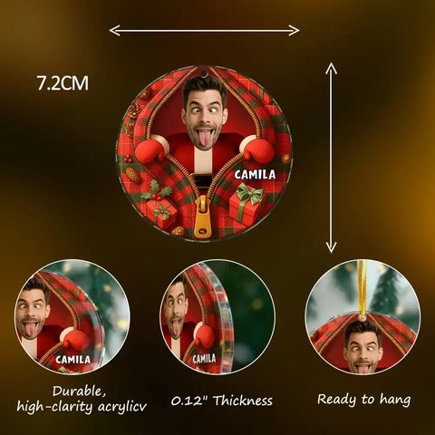 Custom Face Christmas Acrylic Ornament Holiday Personalized Gift