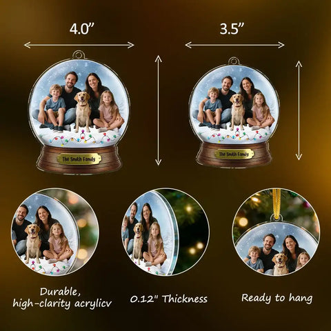 Personalized family photo snow globe acrylic decoration