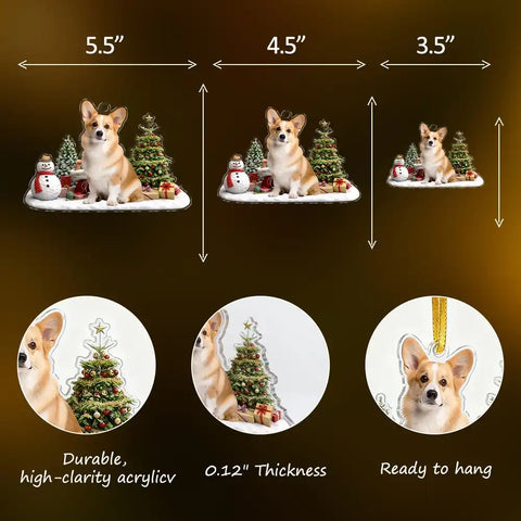 Custom Photo Dog and Cat Christmas Acrylic Ornament