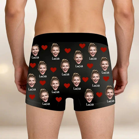 “World's Rreatest Rooster ” Custom Face Photo Boxer Briefs - A fun and personalized gift for your husband, boyfriend, or on Valentine's Day.