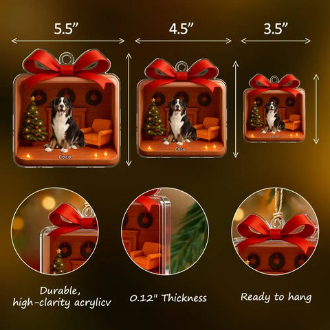 Personalized pet photo acrylic pendant Christmas decoration