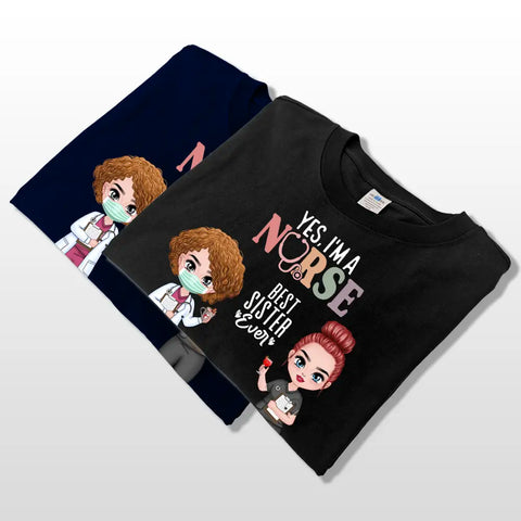 Meilleure sœur, t-shirt personnalisé en coton premium, sweats à capuche et sweat-shirts - Cadeaux pour amies infirmières