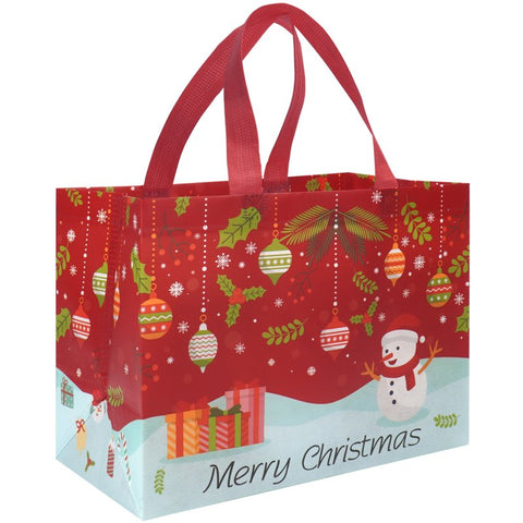 Large Reusable Christmas Gift Bags – Non-Woven Tote Bags for Xmas Party, New Year Gifts & Holiday Shopping (12.8"×9.8"×6.7")