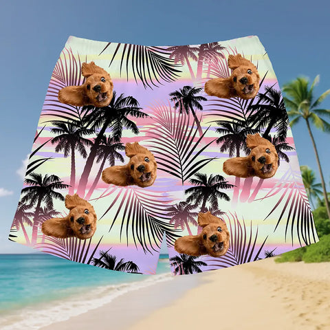 Custom Face Shorts – Bold Hawaiian Style for Summer Fun