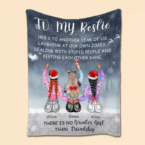 "Another Year Together" Personalized Girlfriend Blanket - A Customized Gift for a Friend or Sister
