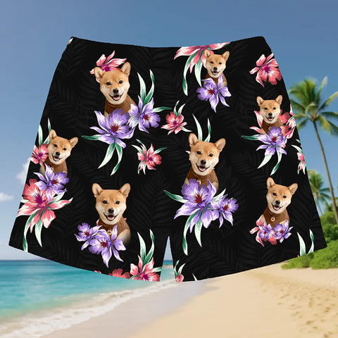 Personalized Tropical Print Shorts – Your Face, Your Island Style