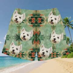 Personalized Pet Photo Beach Shorts – Custom Tropical Design