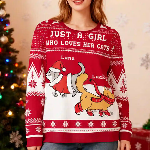 Personalized Cat Christmas Sweater-02