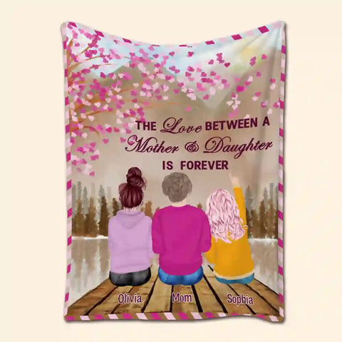 Personalized Family Blanket for Mom – Custom Mother & Daughters Names, Sentimental Gift