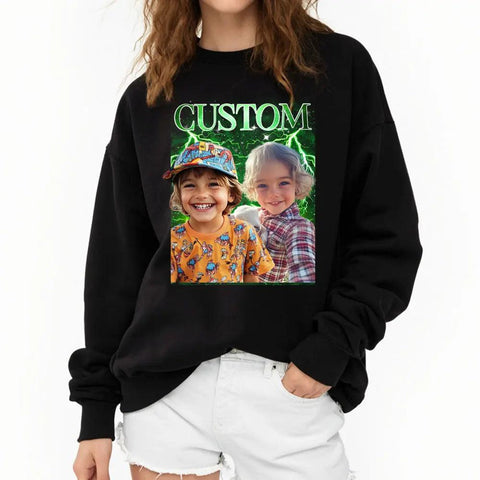 Camiseta unisex vintage con foto personalizada, sudadera con capucha, sudadera para familiares, amantes de las mascotas, mamá