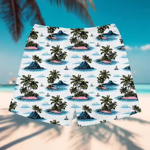 Custom Face Hawaiian Beach Shorts – Personalized Photo Unisex Summer Shorts
