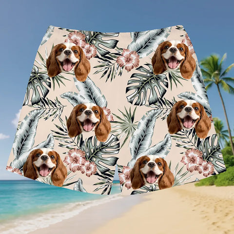 Funny Face Hawaiian Shorts – Personalized Tropical Beachwear Gift