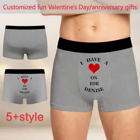 Funny Valentine’s Gift for Him – Personalized Photo Men’s Boxer Briefs