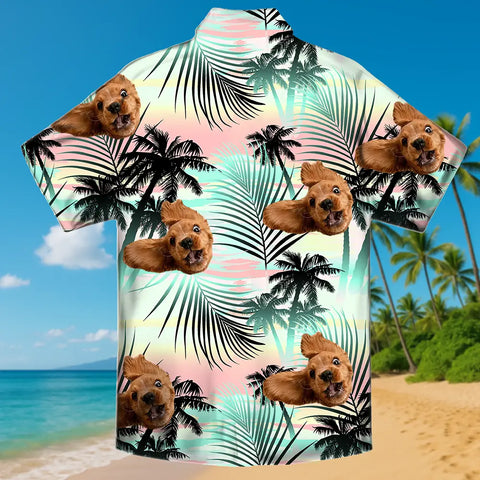 Custom Face Shirt – Bold Hawaiian Style for Summer Fun