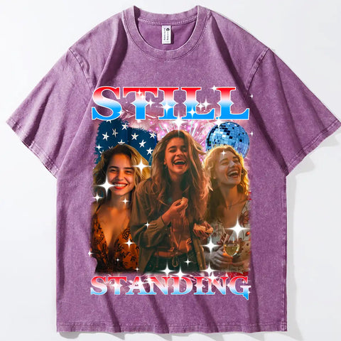 T-shirt humoristique personnalisé du 4 juillet avec votre visage – T-shirt vintage des années 80 et 90 pour le jour de l'indépendance des États-Unis 