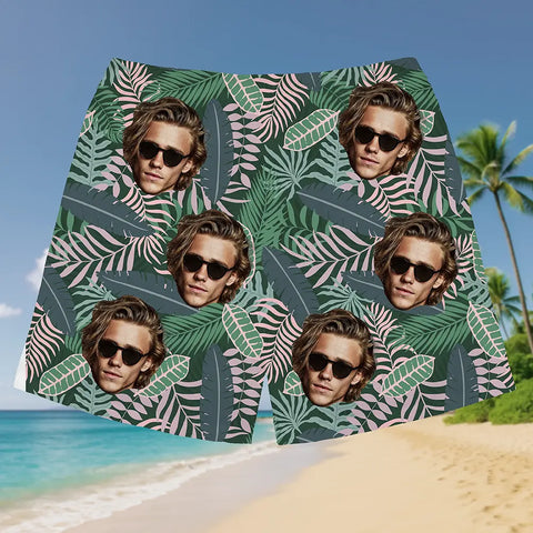 Personalized Tropical Shorts – Your Face, Your Summer Look