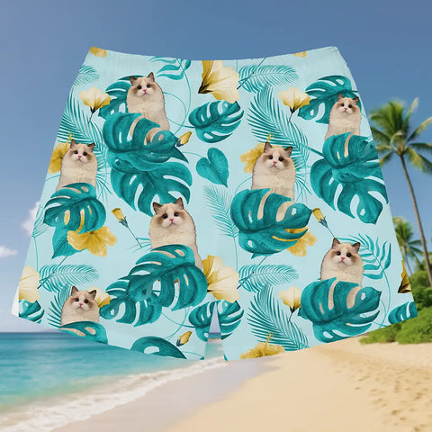 Pantalones cortos hawaianos con cara personalizada: personalizados para la diversión del verano 