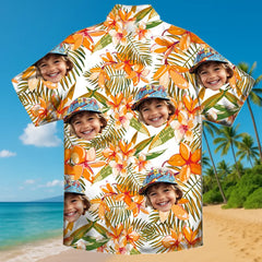 Camisa hawaiana con cara personalizada: tu cara, estilo tropical 