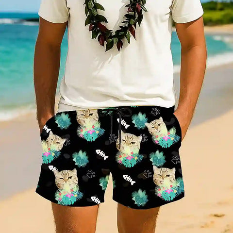 Personalized Tropical Shorts – Custom Photo Print for Summer & Vacations