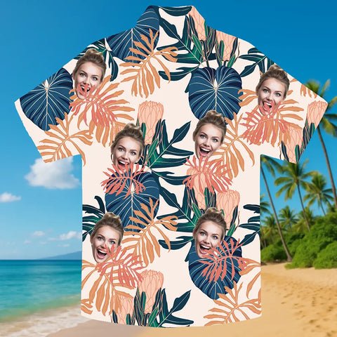 Camisa hawaiana con cara personalizada: ropa de playa de verano personalizada