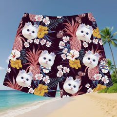 Pantalones cortos hawaianos personalizados con tu foto: un regalo de vacaciones divertido y personalizado 