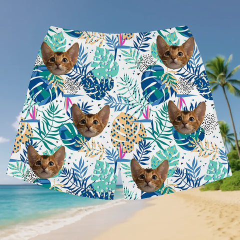 All-Over Face Print Shorts – Custom Tropical Shorts for Summer Vibes