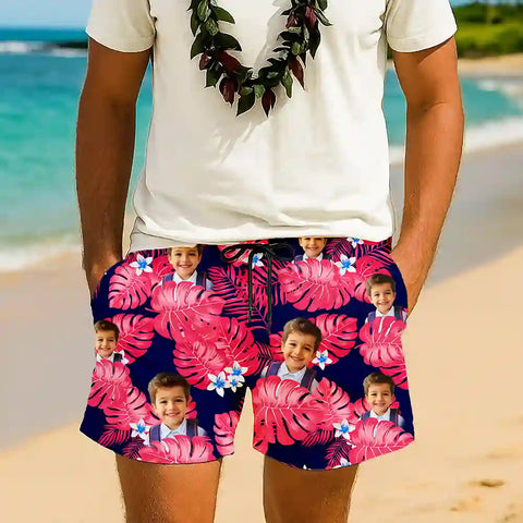 Custom Tropical Shorts – Personalized Photo Print for Beach Days