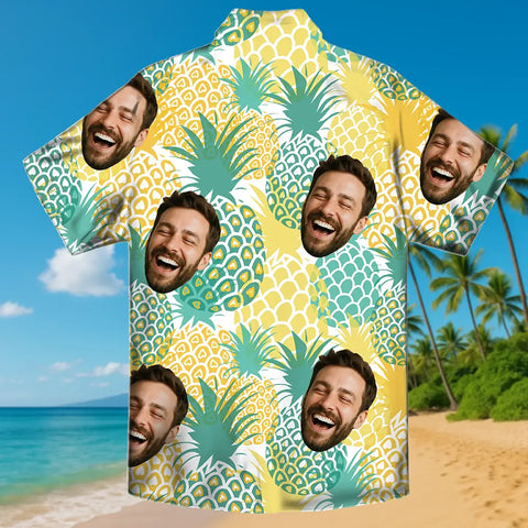 Camisa hawaiana con cara personalizada: camisa tropical personalizada para hombre y mujer 