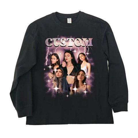 Camiseta, sudadera o sudadera retro unisex con foto personalizada: regalo para novia, amigos o pareja.