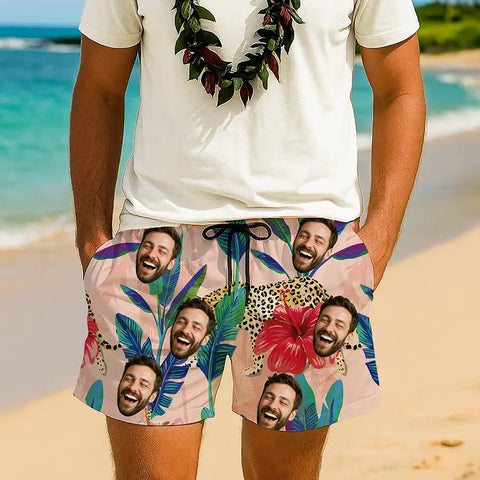 Short tropical personnalisé – Portez fièrement votre visage 