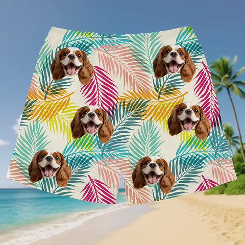 Personalized Face Shorts – Custom Tropical Summer Shirt with Your Photo