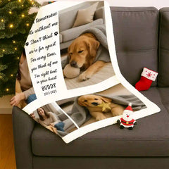 Custom Pet Memorial Blanket – Personalized Photo & Name Flannel Throw Keepsake for Dog Lovers