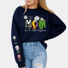 Customize this mom love her nightmare sweatshirt, personalized Halloween sweater, Halloween gift