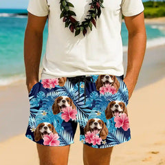 Pantalones cortos hawaianos con cara personalizada: un divertido atuendo vacacional personalizado