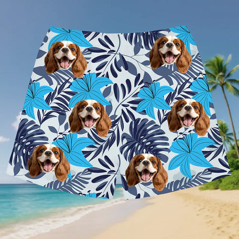 Shorts playeros con caras divertidas: tu cara, vibras tropicales 