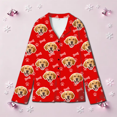 Custom Pet Face Christmas Pajamas – Personalized Family Matching Set