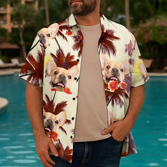 Camisa hawaiana personalizada con cara de mascota: camisa unisex para vacaciones de verano 
