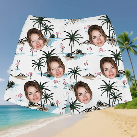 Funny Face Hawaiian Shorts – Personalized Tropical Beachwear Gift