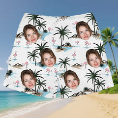 Shorts hawaianos con cara divertida: regalo tropical personalizado para la playa